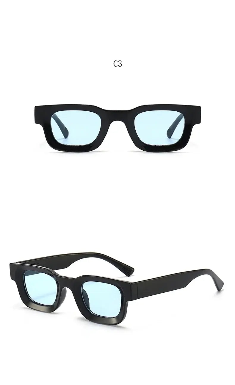 نظارة شمسية صغيرة مستطيلة بإطار سميك