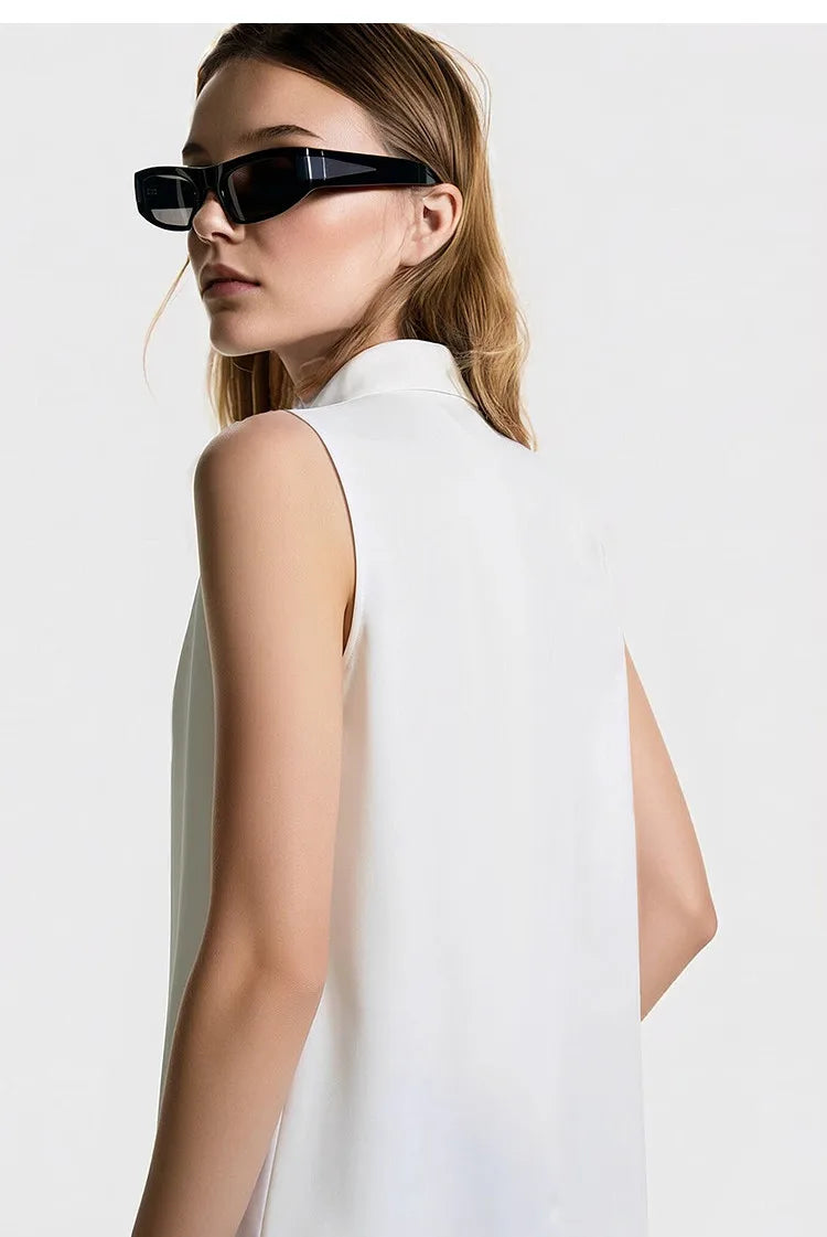 Amii Sleeveless Chiffon Office Blouse