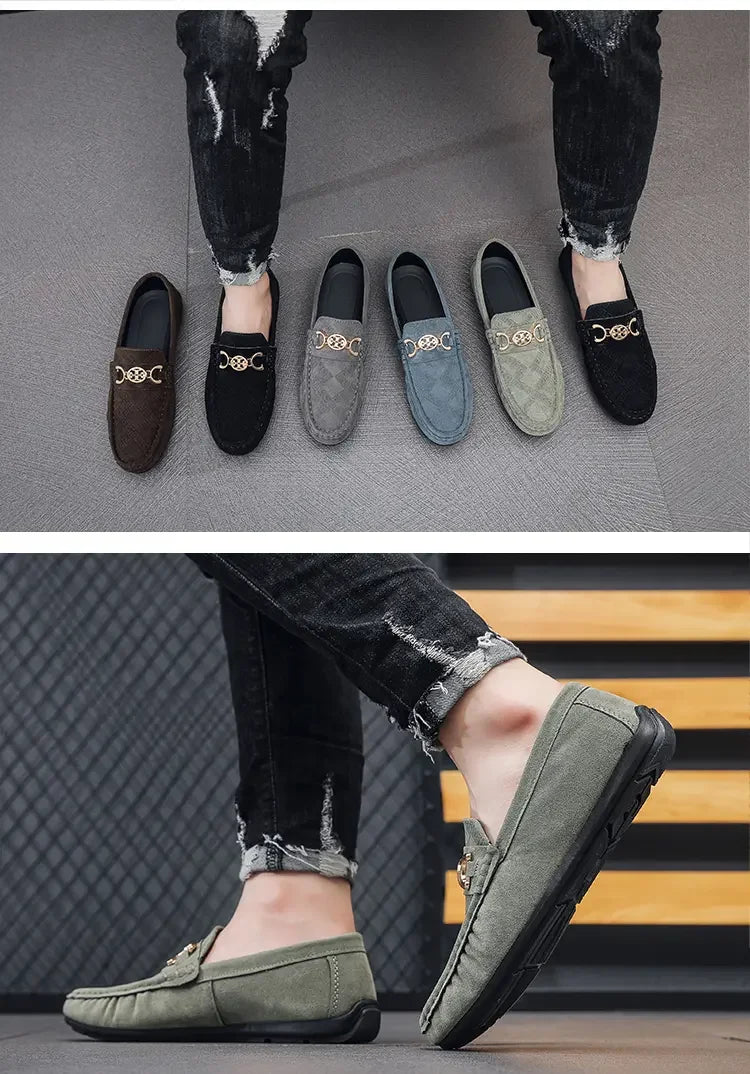 Men Solid Color Big Size Loafers