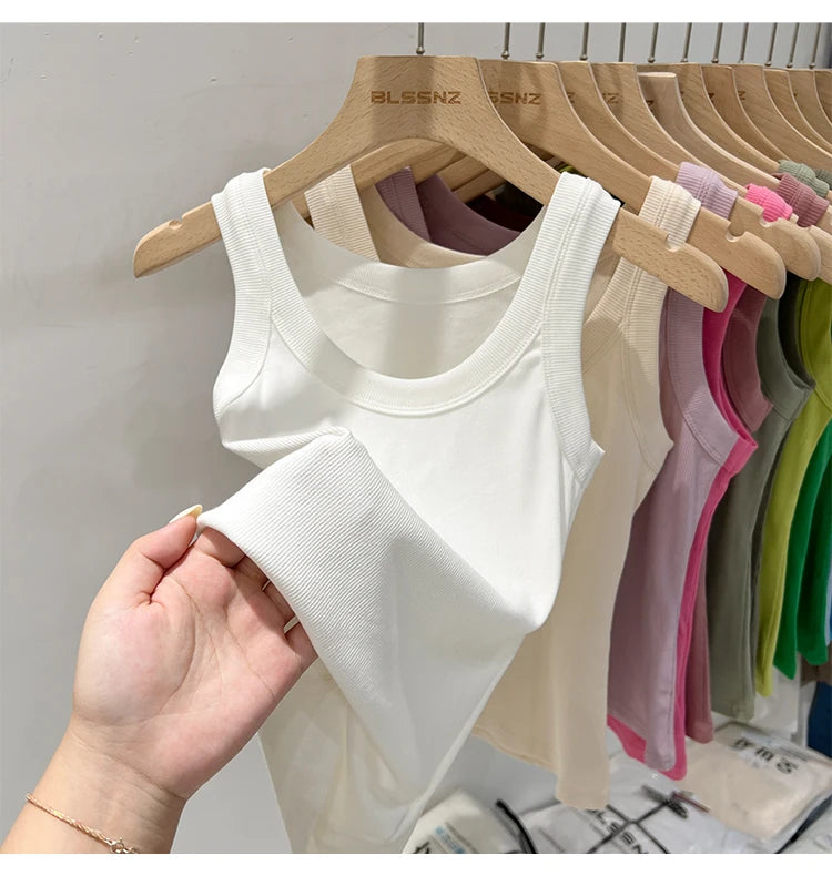 تانك نسائي مضلع برقبة دائرية