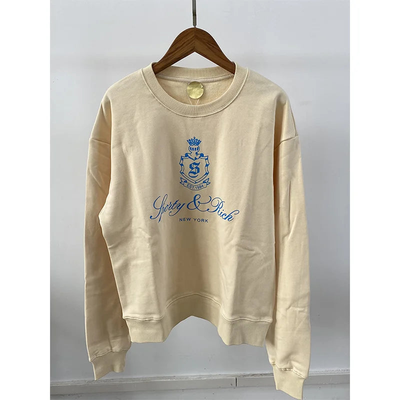 Women's Crown Letter Cotton Sweatshirt