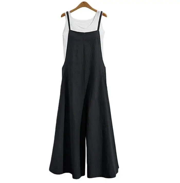 Women Cotton Wide Leg Jumpsuit