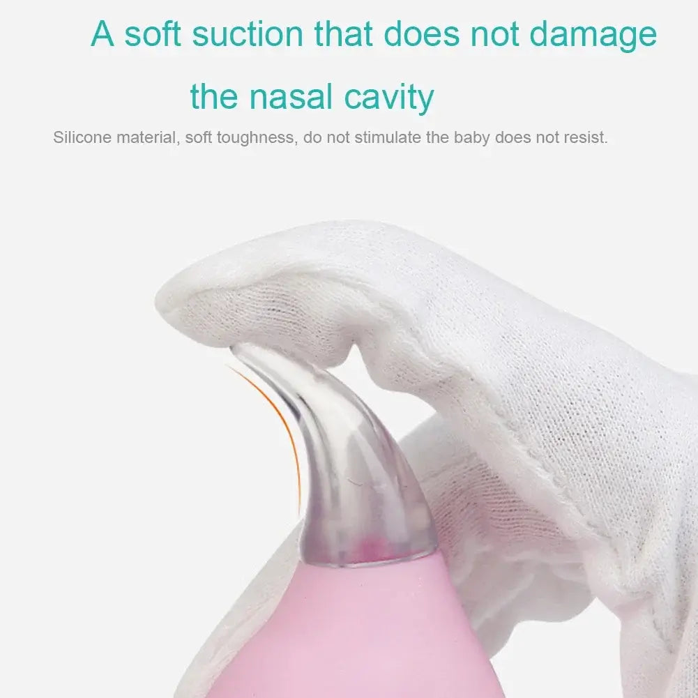 Soft suction nasal aspirator tip designed to protect baby's nasal cavity, made of gentle silicone material.