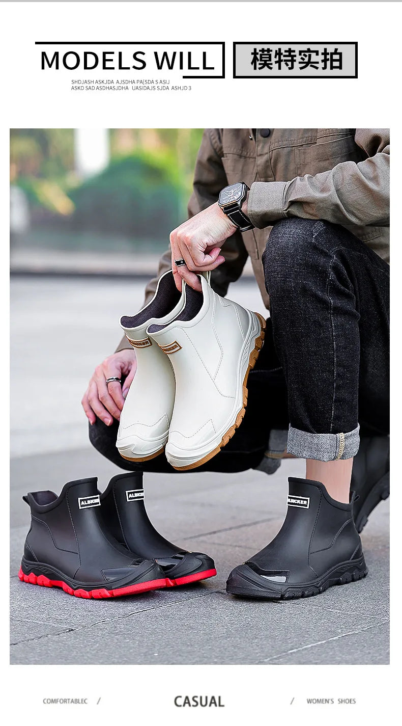 Men Waterproof Rain Boots