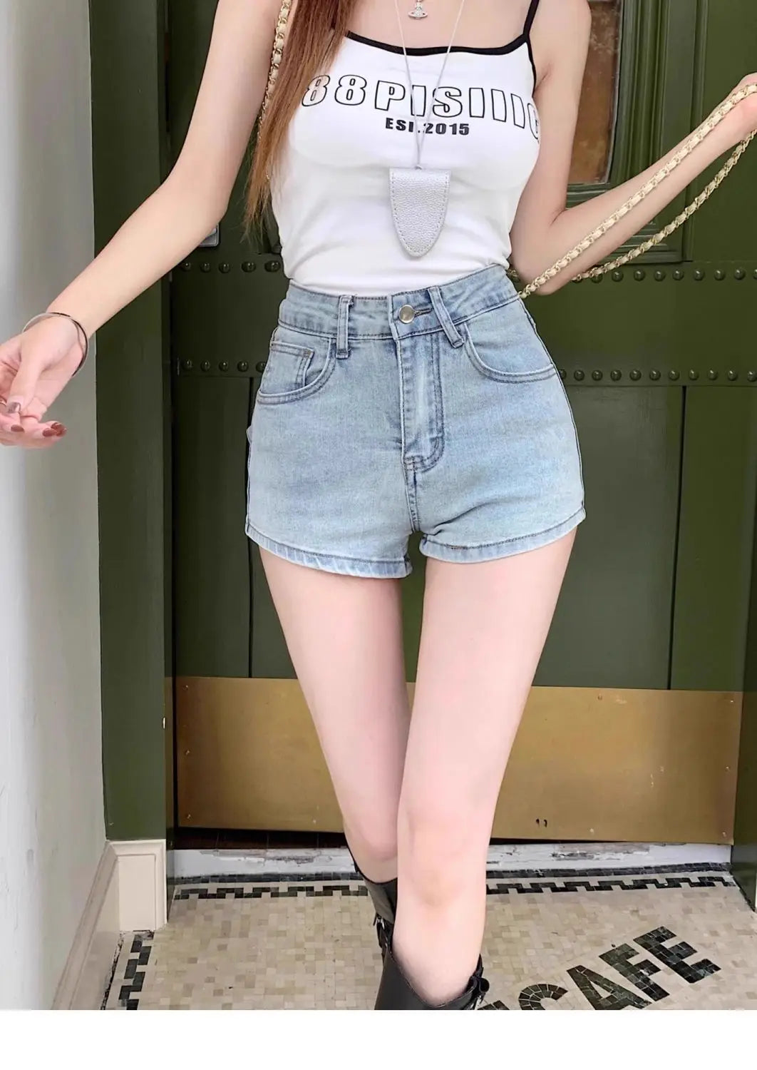 BowPop™ – Summer Hot Girl Denim Shorts (Hip Wrap, High Waist Fit)