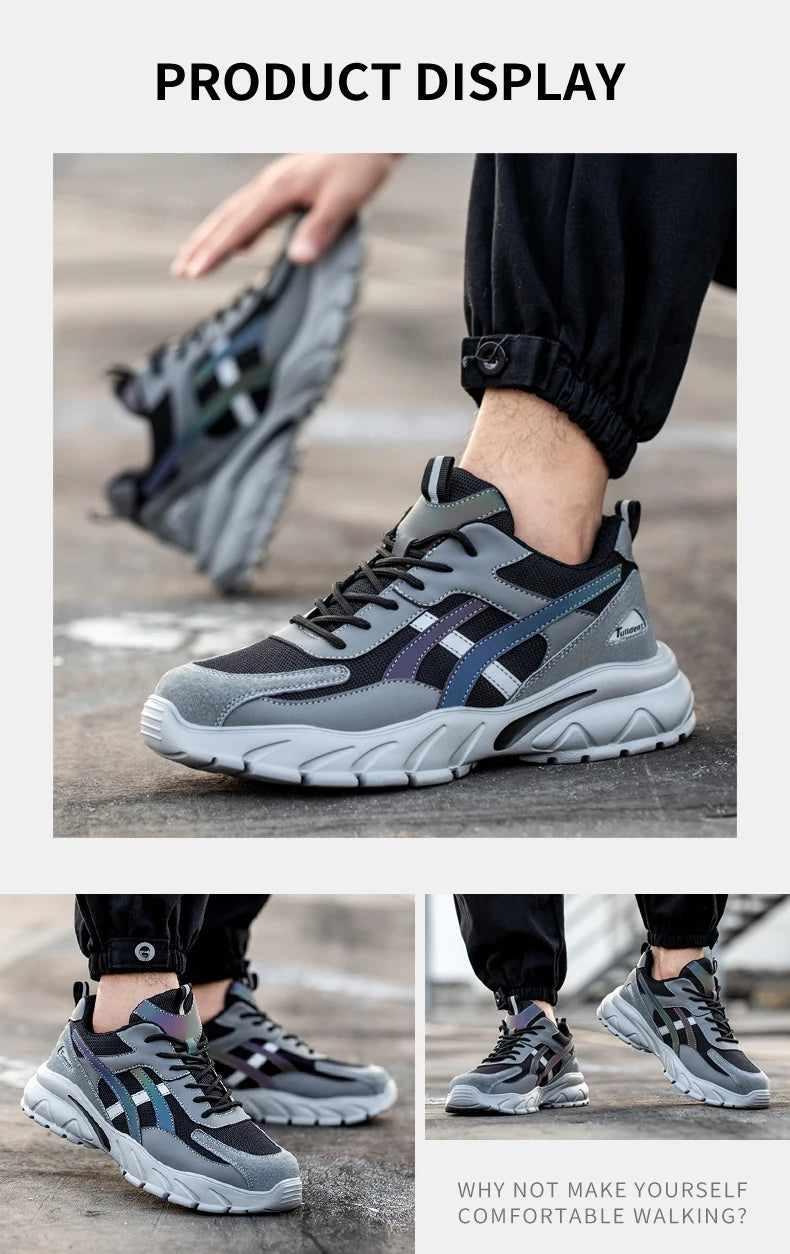 أحذية رياضية رجالية آمنة بأصابع فولاذية