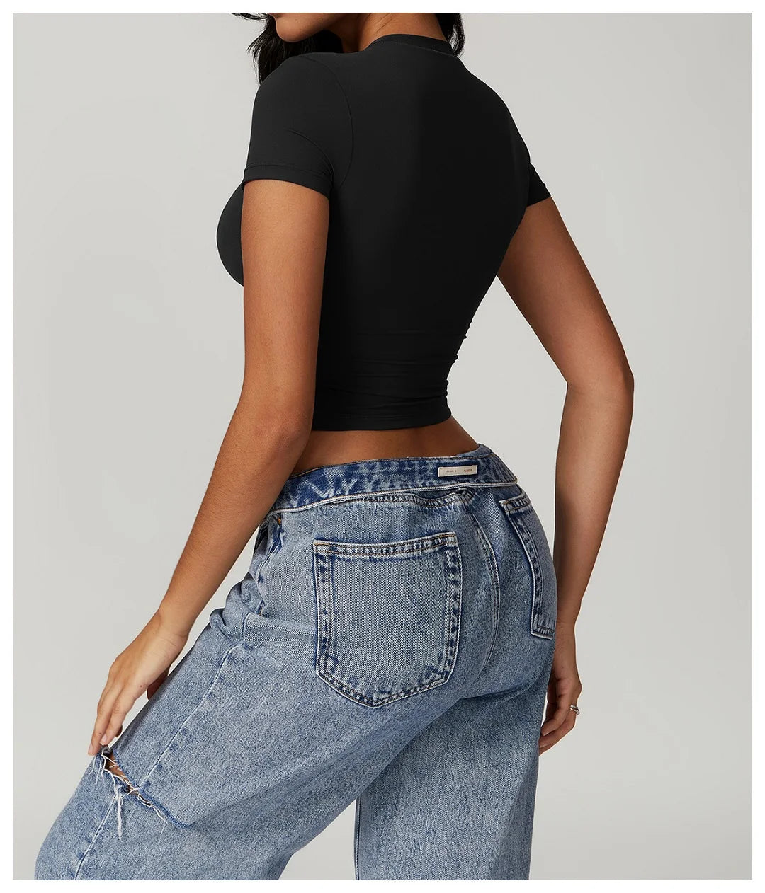 Women's Short Sleeve Yoga Crop Top – Soft Breathable Training Shirt