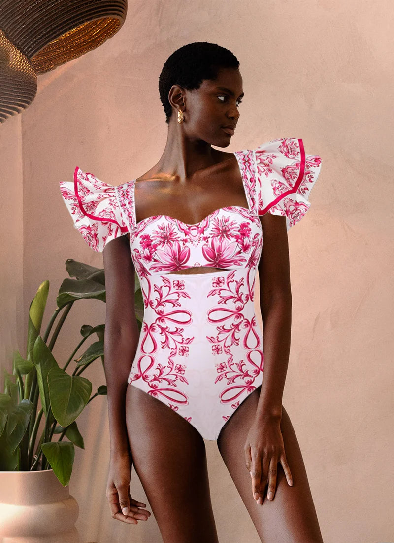 Vintage Print One Piece