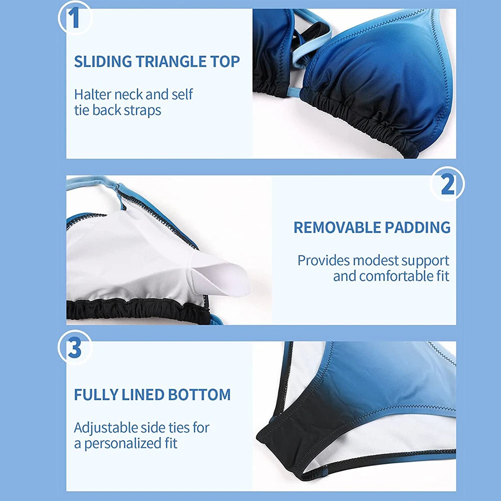 Gradient Halter Bikini