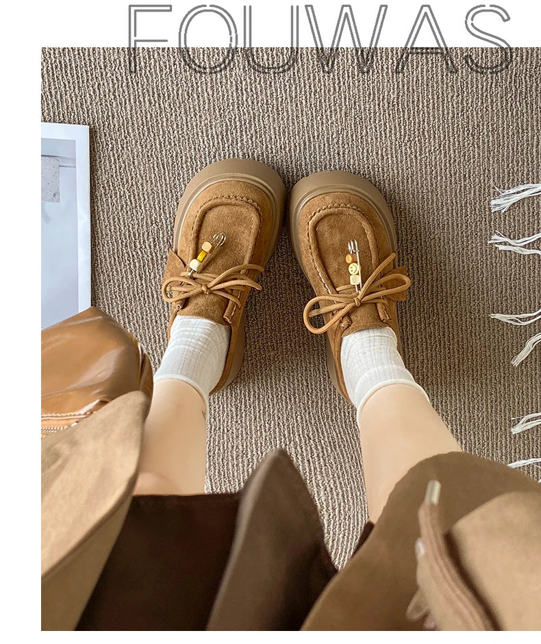 Women’s Retro Platform Half-Slipper Loafers