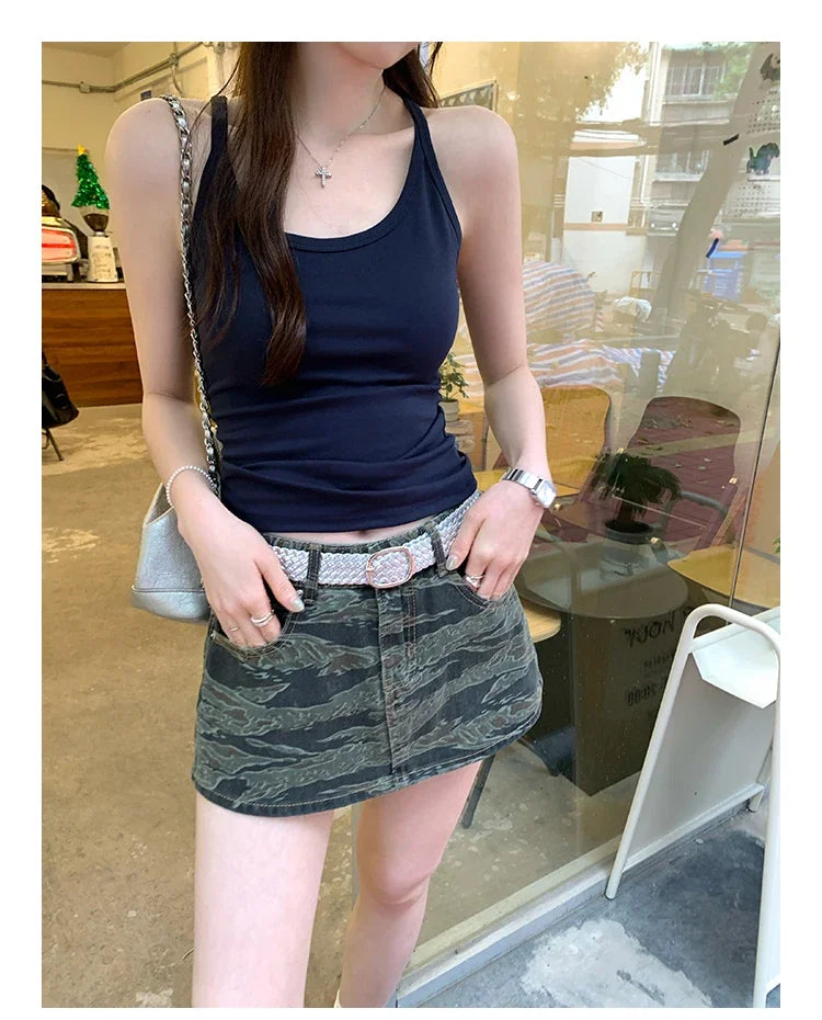 Basic Ribbed O-Neck Camisole Tank Top