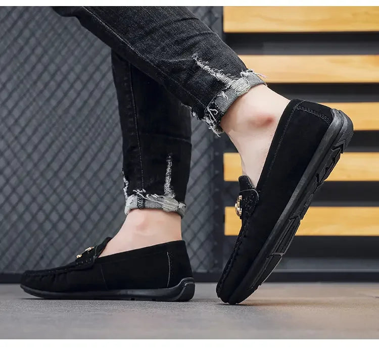 Men Solid Color Big Size Loafers