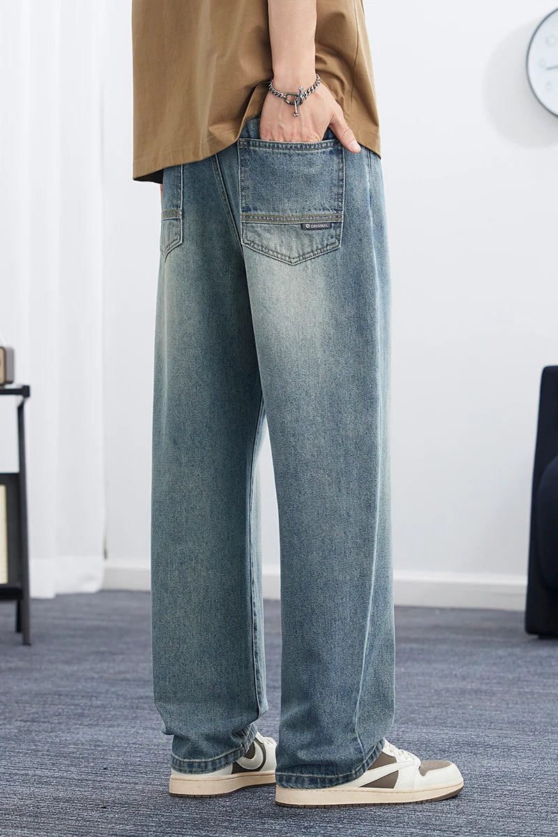 بنطلون جينز كوري فضفاض للرجال