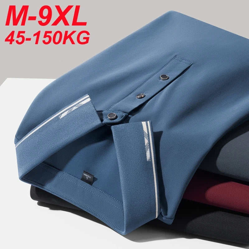 Men Plus Size Ice Silk Polo Shirt