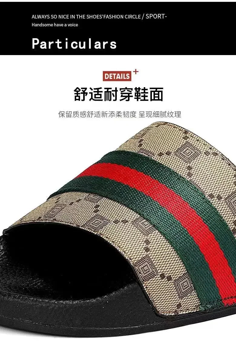 Men Designer Snake Print Slides