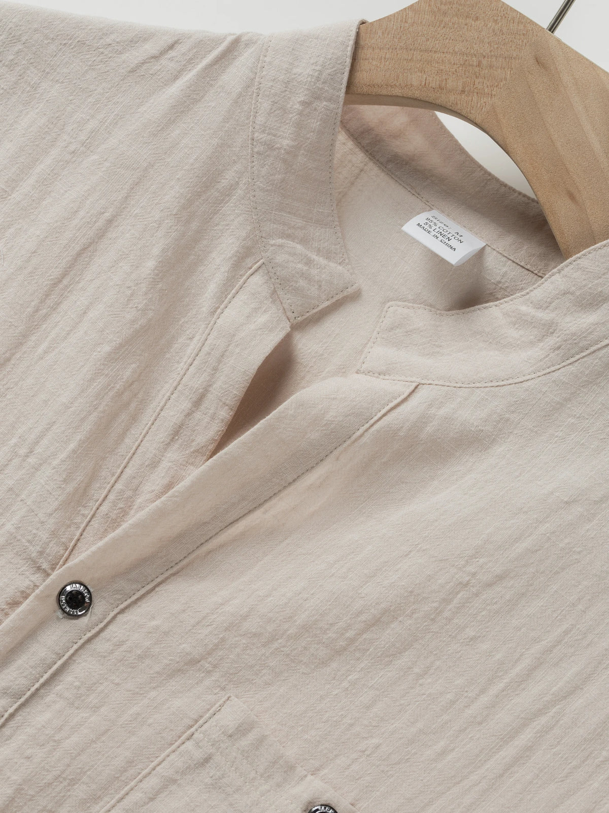 Heritage Linen Stand Collar Shirt