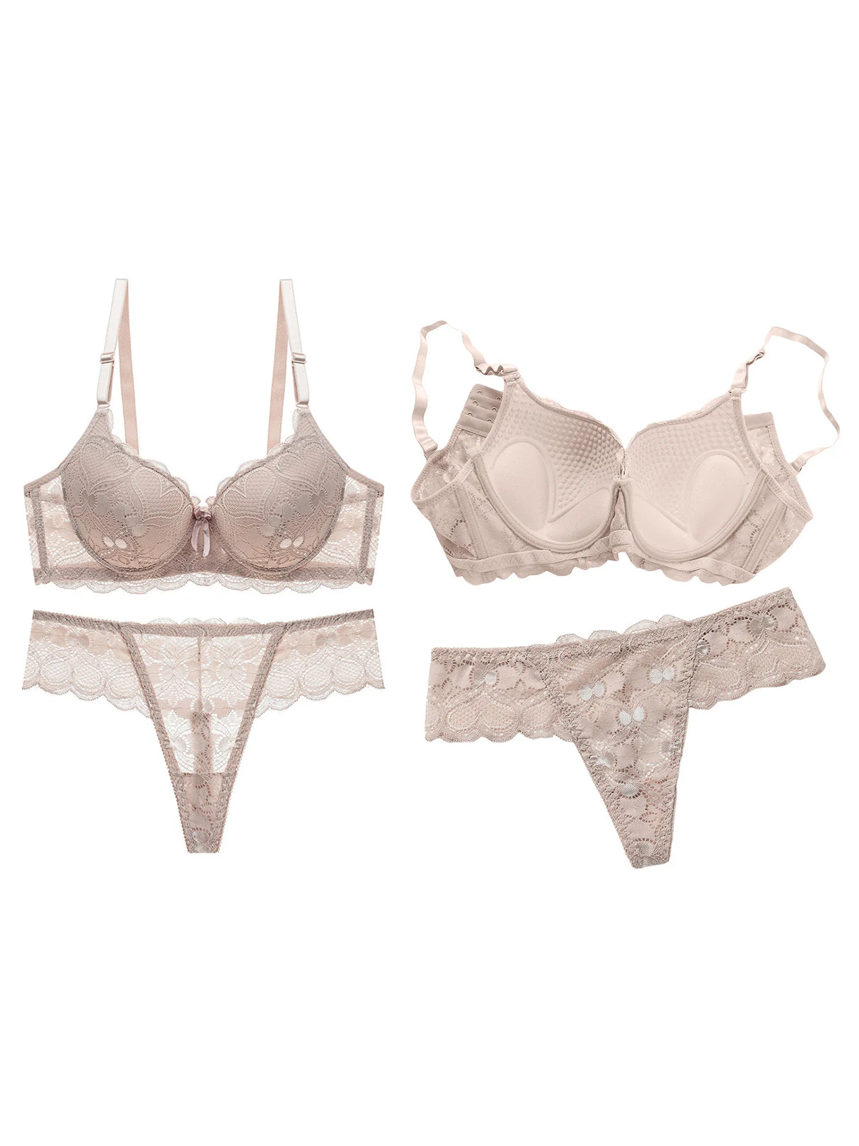 طقم جوارب نسائية من الدانتيل المزهر