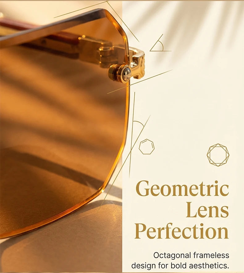 Elite Rimless Rectangle Sunglasses