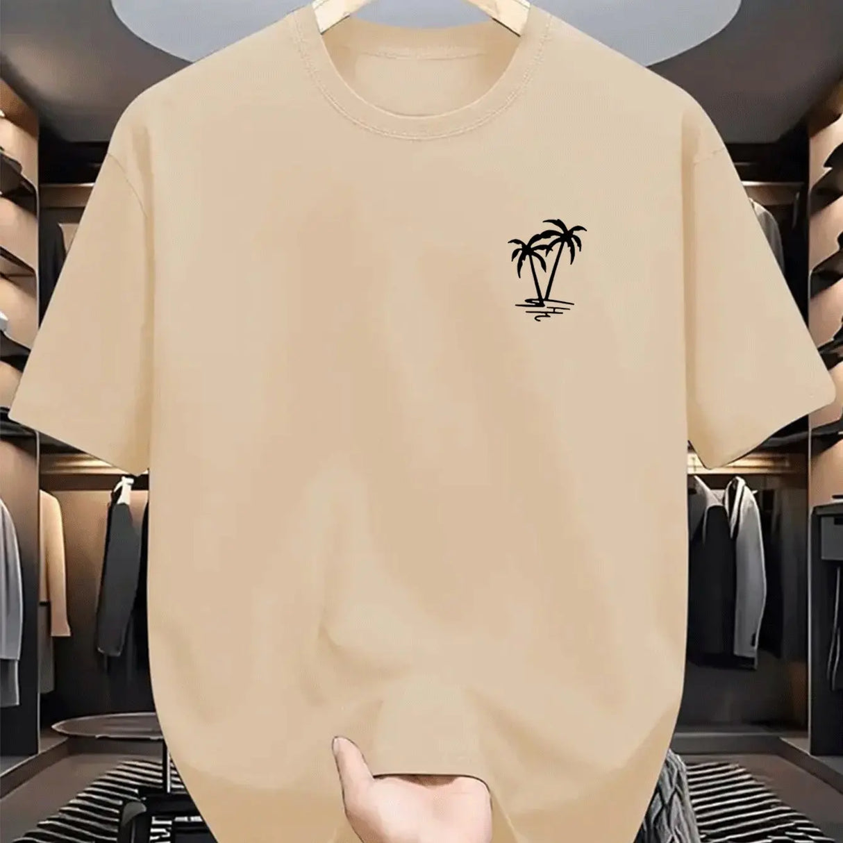 تي شيرت رجالي بطبعة جوز الهند