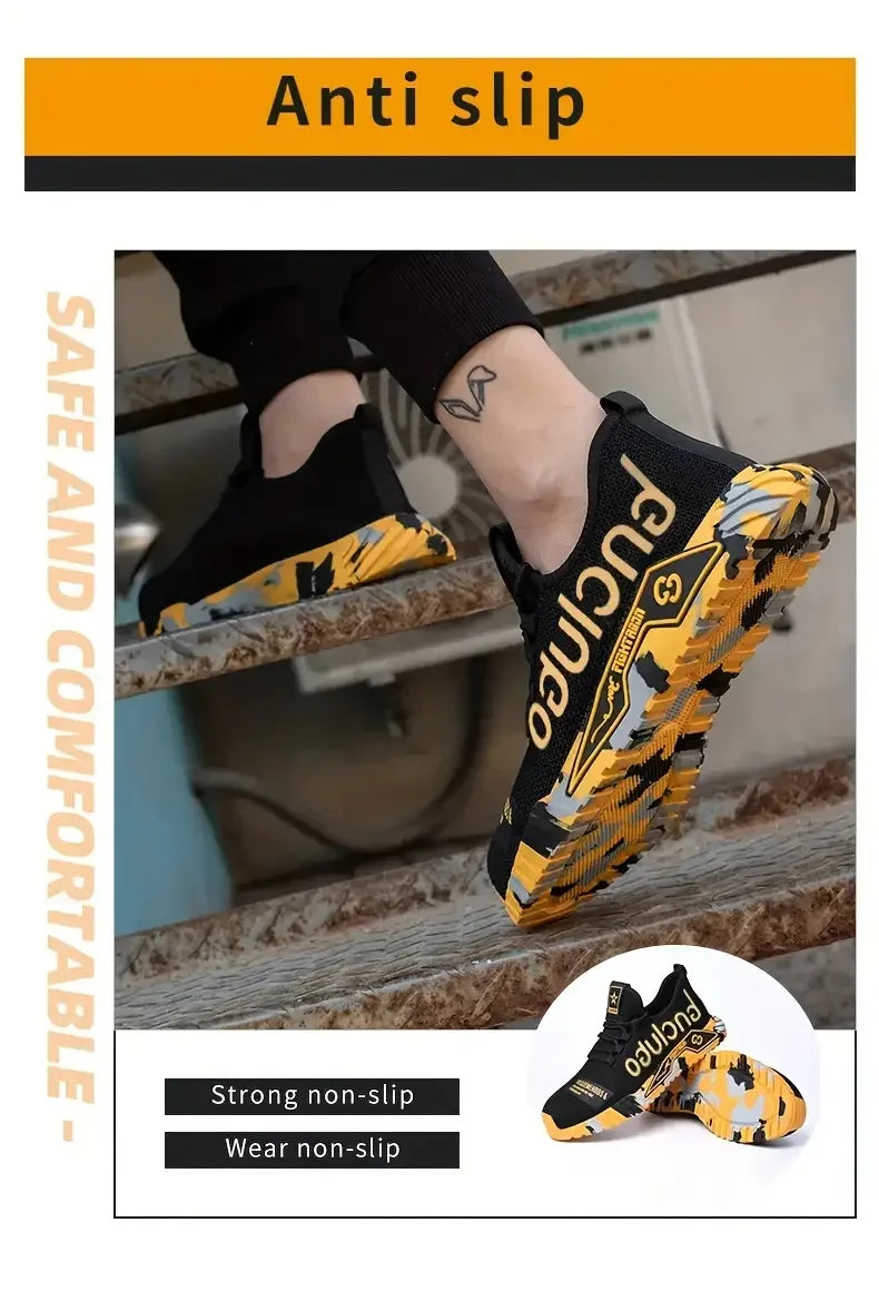أحذية أمان للرجال بنعل معزز مضاد للثقب