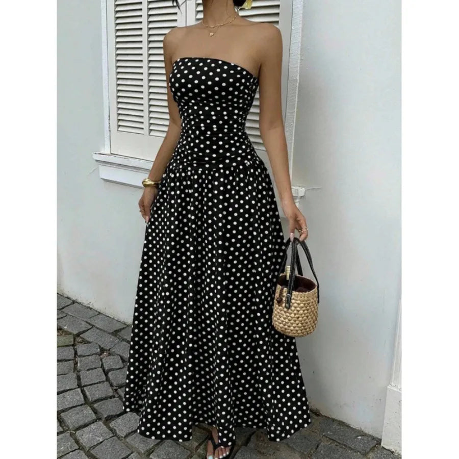 Women's Polka Dot Maxi Dress