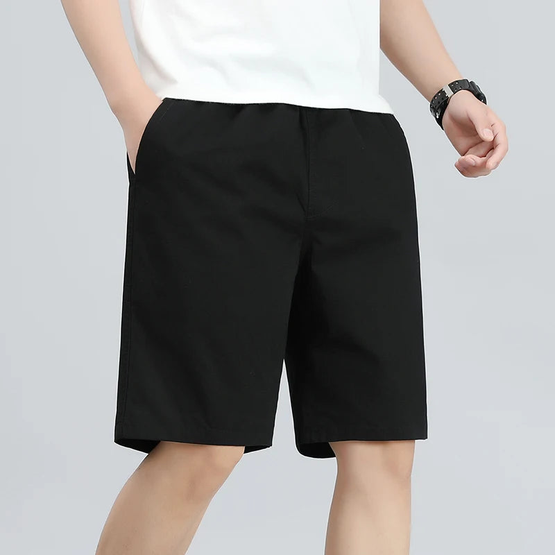 Plus Size Men's Cotton Knee Shorts – Summer Casual