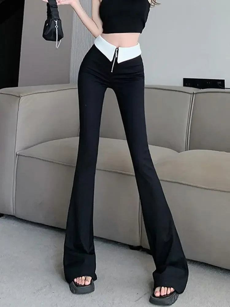 Women Flare Zipper Leggings