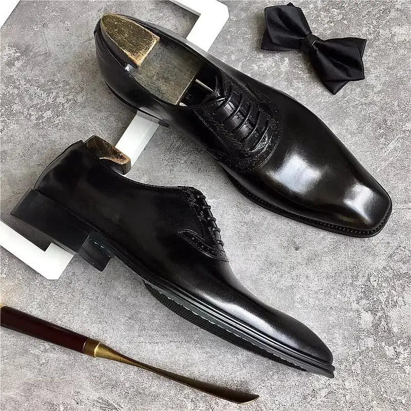 أحذية أكسفورد جلدية رسمية للرجال