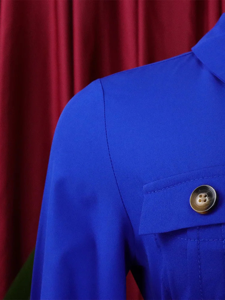 MaxiFit™ – Belted Button Maxi Office Jumpsuit (Work Chic, Waist-Defining & Longline)