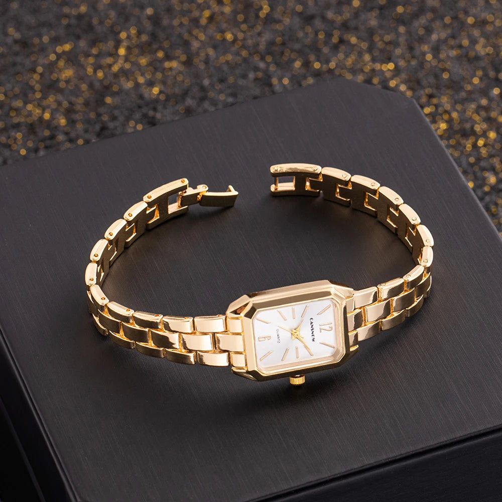 Luxury Square Gold Quartz Couple Watches