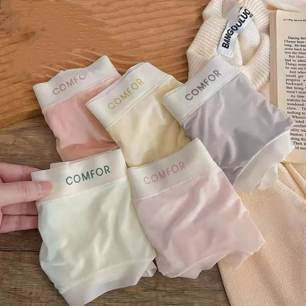 سراويل داخلية نسائية من الحرير الجليدي المكشكش