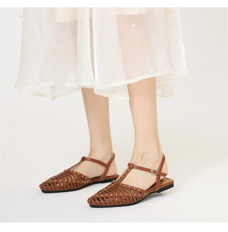 Women’s Pointed Toe Flat Roman Sandals