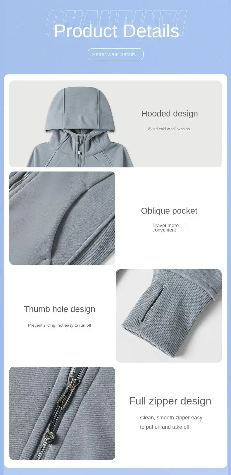 سترة رياضية نسائية سميكة ودافئة بغطاء للرأس