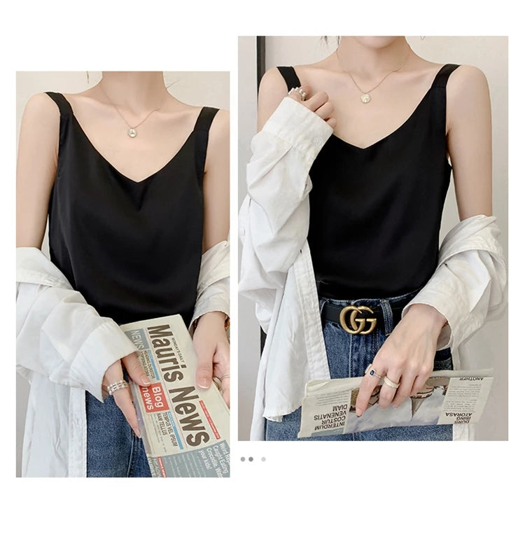 Satin Silk V-Neck Cami