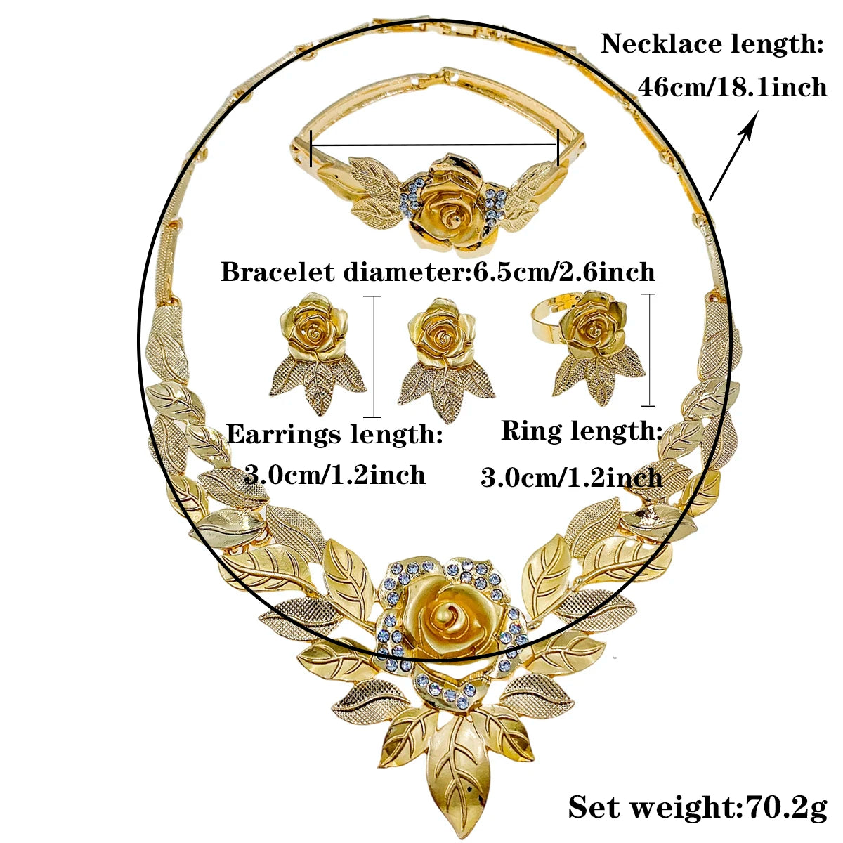 Women’s 18K Gold Flower Jewelry Set