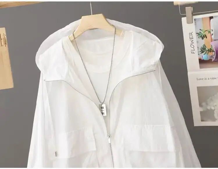 سترة نسائية خفيفة الوزن مقاومة للرياح بغطاء للرأس