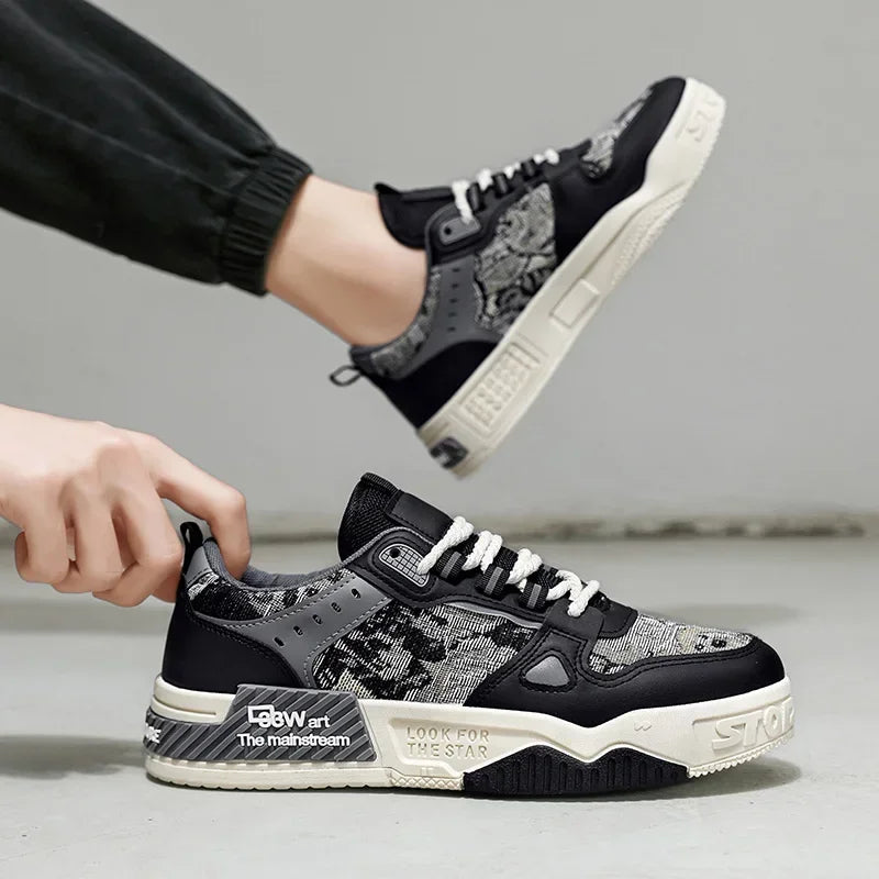 حذاء تزلج أبيض للرجال قابل للتنفس