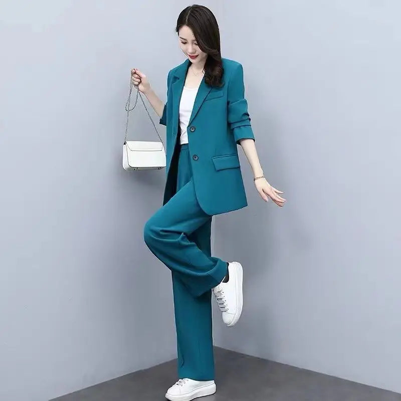 Setique™ – Blazer & Pant Set (2-Piece, Korean Loose Suit for Office & Everyday)