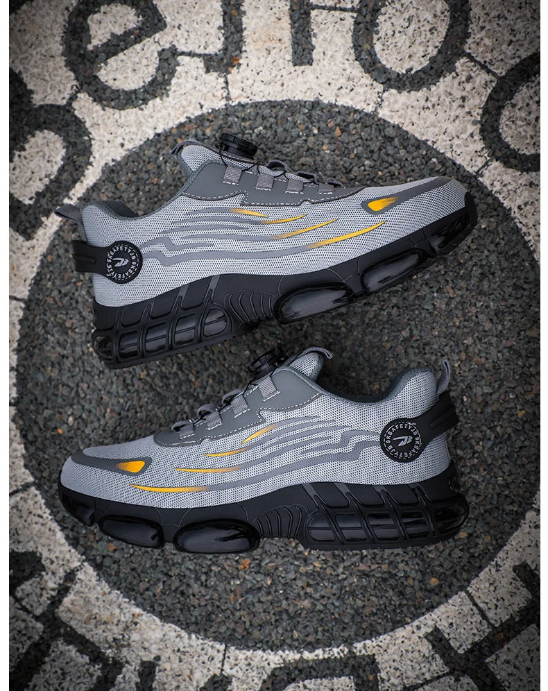 أحذية رياضية رجالية آمنة بأزرار دوارة