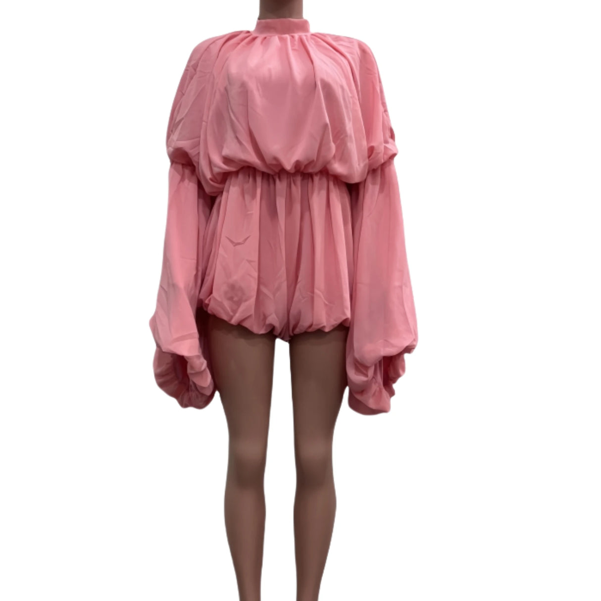 SculptEase™ – جمبسوت ضيق بأكمام واسعة ومكشكشة (مطاطي، أنيق، وملائم للانحناءات)