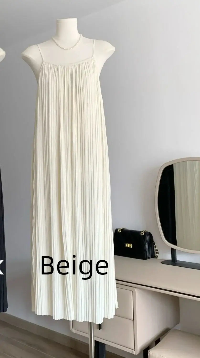 فستان بيجامة فضفاض بأشرطة رفيعة للنساء بمقاسات كبيرة