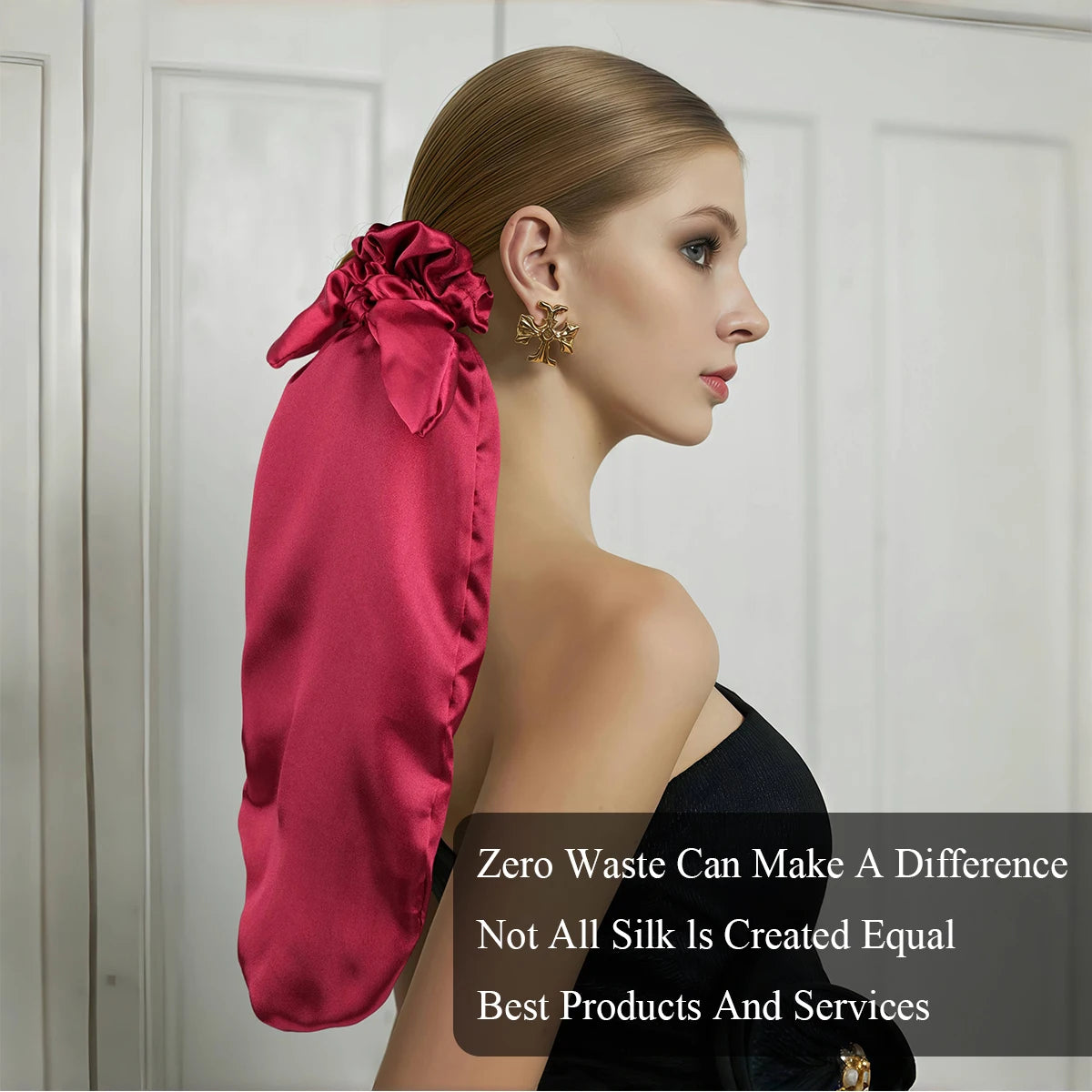 Satin Sleep Cap with Bow