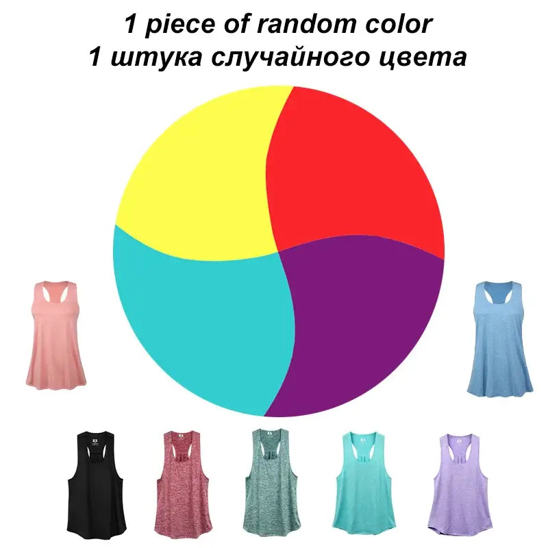 قميص يوغا نسائي بدون أكمام سريع الجفاف لممارسة التمارين الرياضية