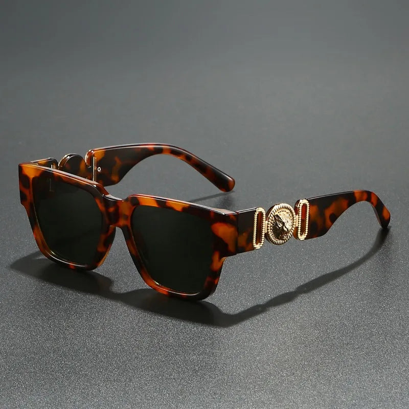 Signature Leopard Square Sunglasses
