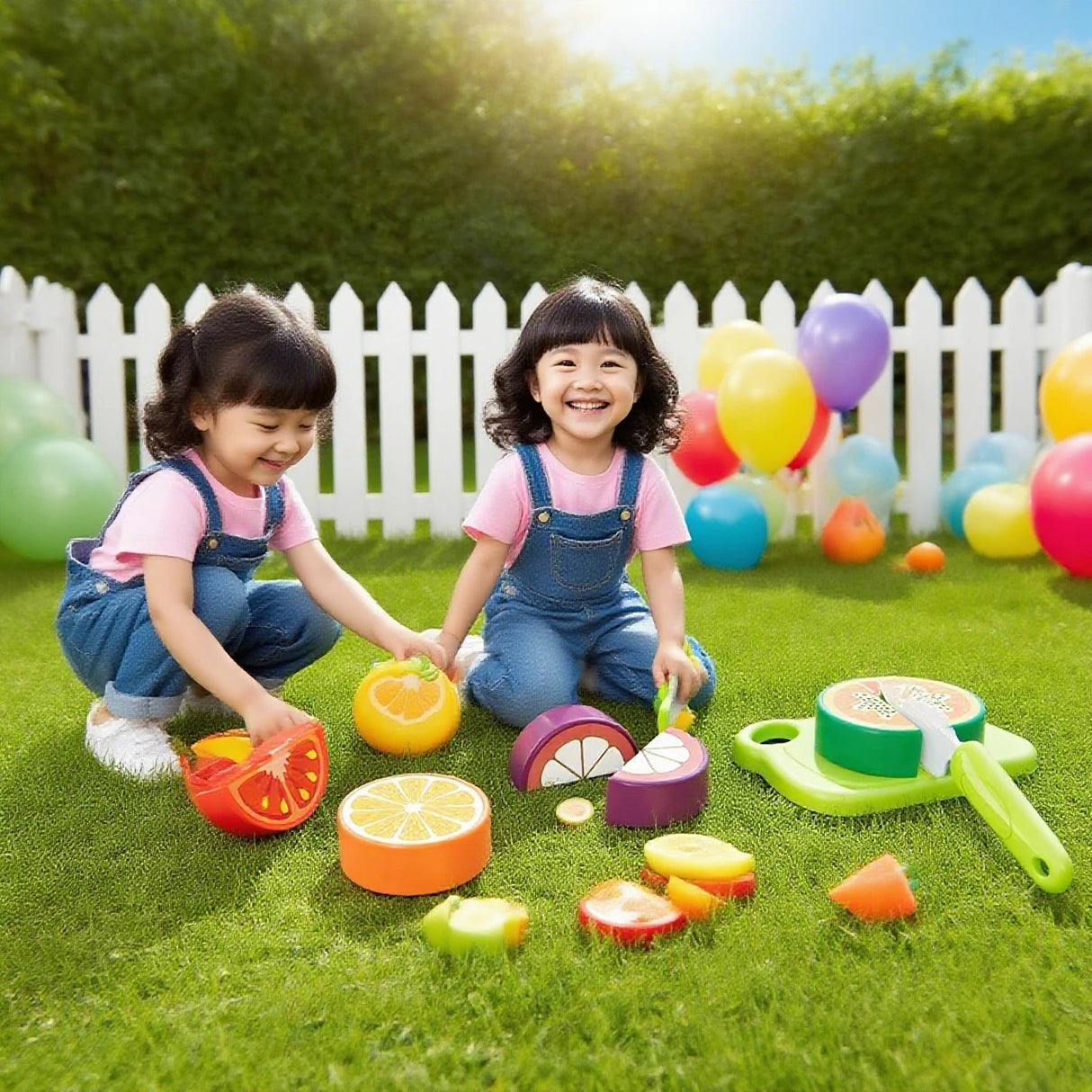 Kids Pretend Play Kitchen Food Basket Set