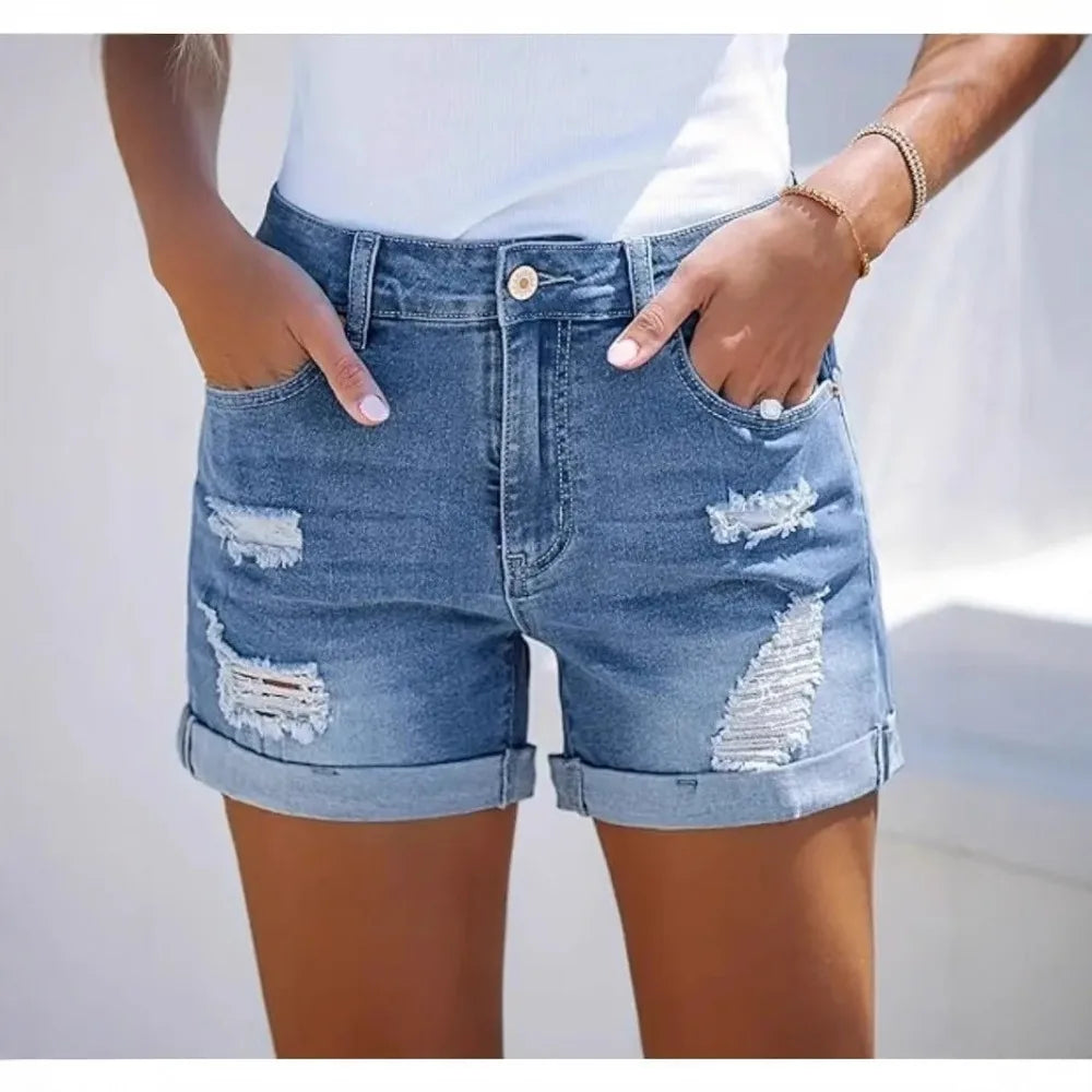 Women's High Waist Denim Shorts