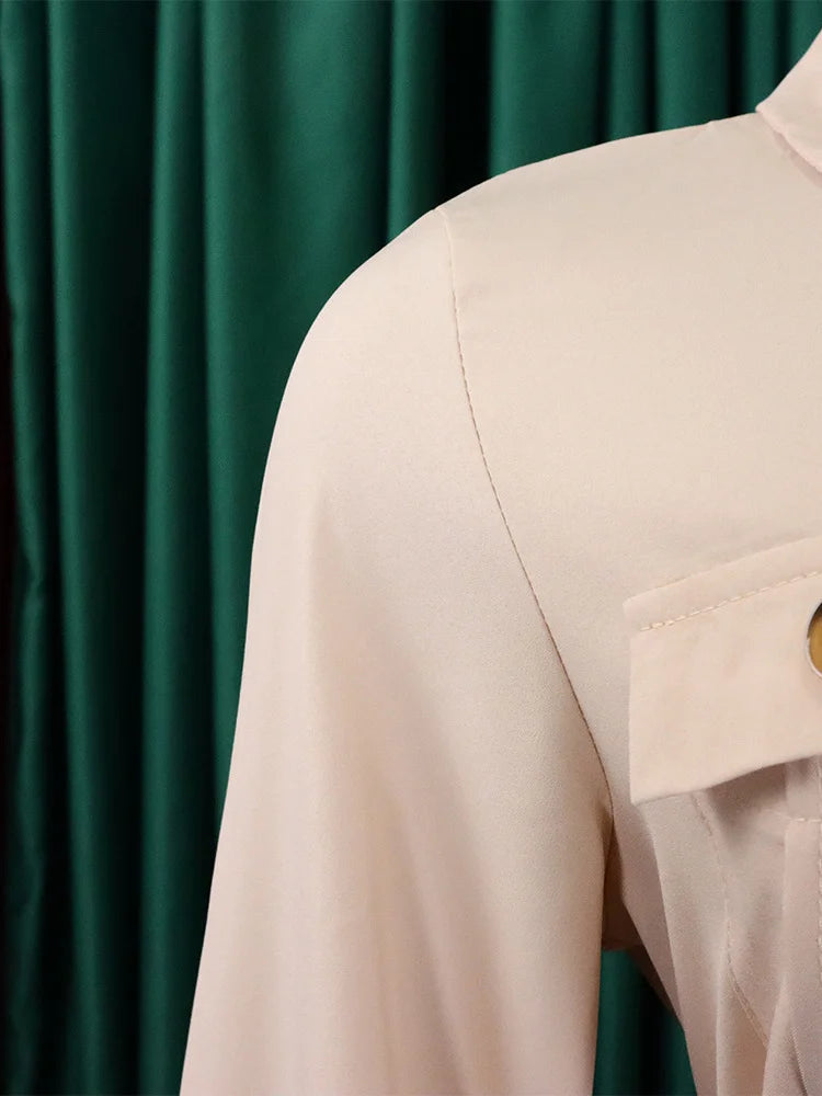 MaxiFit™ – Belted Button Maxi Office Jumpsuit (Work Chic, Waist-Defining & Longline)