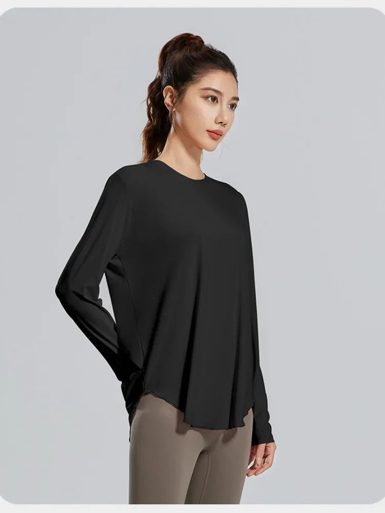 قميص يوغا نسائي فضفاض