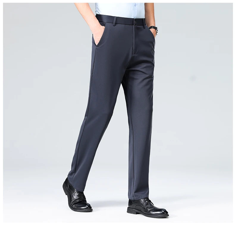 Men's Plus Size Business Trousers – Classic Black