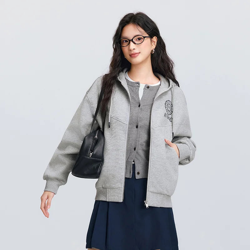 Semir Hooded Embroidered Drop Shoulder Jacket